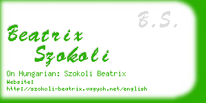 beatrix szokoli business card